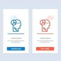 Graph Head Mind Thinking  Blue and Red Download and Buy Now web Widget Card Template vector