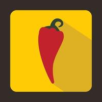 Red hot chili pepper icon, flat style vector