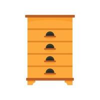 Bee house icon, flat style vector