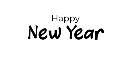 HAPPY NEW YEAR text handwritten script. Celebration poster, banner design. PNG format