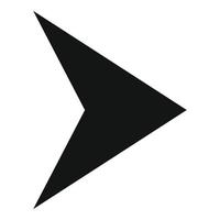 Arrow icon in black vector simple