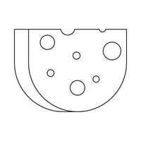 Piece of Swiss cheese icon, outline style vector