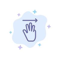 Hand Hand Cursor Up Right Blue Icon on Abstract Cloud Background vector