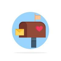 Mailbox Mail Love Letter Letterbox Abstract Circle Background Flat color Icon vector