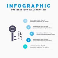 Internet Security Key Solid Icon Infographics 5 Steps Presentation Background vector