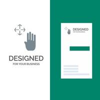 Hand Hand Cursor Up Hold Grey Logo Design and Business Card Template vector
