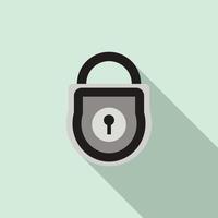 Padlock icon, flat style vector