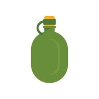 Metal water flask icon, flat style vector