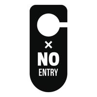 No entry hanger tag icon, simple style vector