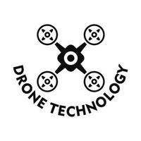 Drone technology logo, simple style vector