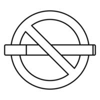 Public no smoking icon, outline style vector