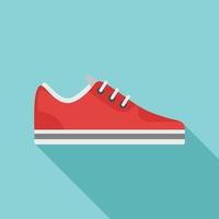 Red sneaker icon, flat style vector