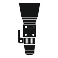 High zoom lens icon, simple style vector