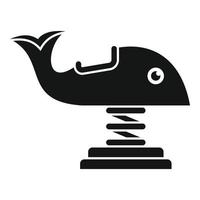 Whale amusement ride icon, simple style vector