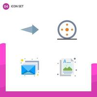 4 Flat Icon concept for Websites Mobile and Apps arrow mail focus target designer Editable Vector Design Elements