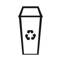 Trash can icon, simple style vector
