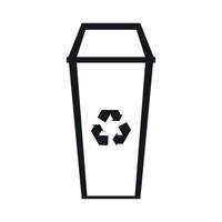 Trash can icon, simple style vector