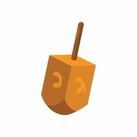 icono de hanukkah dreidel, estilo de dibujos animados vector