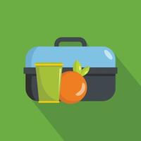 Lunch in box icon, flat style vector