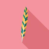 Design feather icon, flat style vector