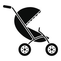 Baby stroller icon, simple style vector