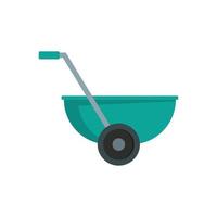 Small wheelbarrow icon, flat style vector