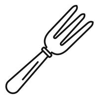 Hand garden rake icon, outline style vector