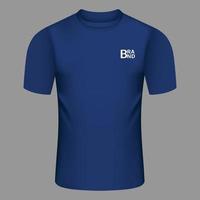 Brand blue tshirt icon, realistic style vector