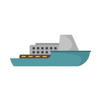 icono de crucero de barco, estilo plano vector