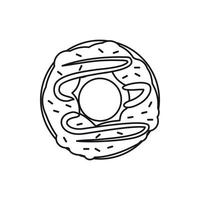Chocolate donut icon, outline style vector
