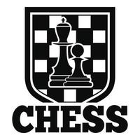 Chess emblem logo, simple style vector