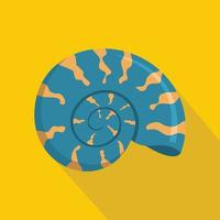 Round shell icon, flat style vector