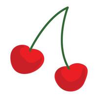 Cherry icon, cartoon style vector