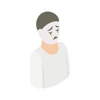 Mime icon, isometric 3d style vector