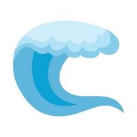 Wave water sea icon, flat style vector