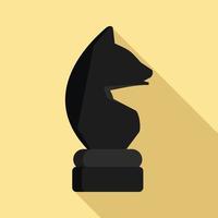 Black horse piece icon, flat style vector