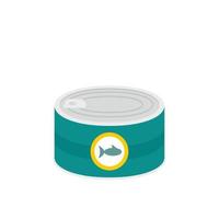 Fish tin can icon, flat style vector