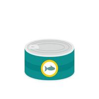 Fish tin can icon, flat style vector