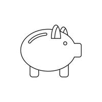 Piggy bank icon, outline style vector