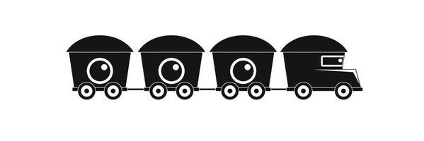 Train with cargo icon, simple style. vector