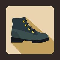 Gray boot icon in flat style vector