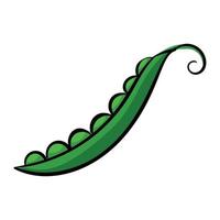 Eco peas icon, cartoon style vector