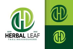 diseño de logotipo de hoja de hierbas, vector de logotipos de identidad de marca, logotipo moderno, plantilla de ilustración vectorial de diseños de logotipos