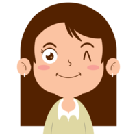 girl happy face cartoon cute png