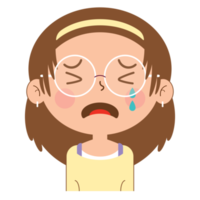 girl crying face cartoon cute png