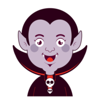 Dracula happy face cartoon cute png