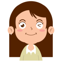 girl happy face cartoon cute png