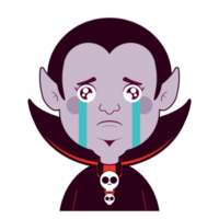 Dracula crying face cartoon cute png