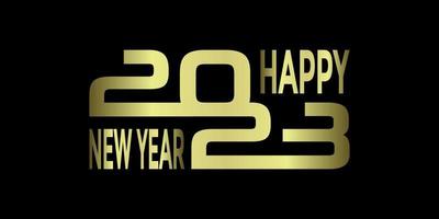 2023 Happy New Year Golden logo text design. 2023 number design template vector