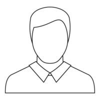 hombre avatar icono vector línea delgada